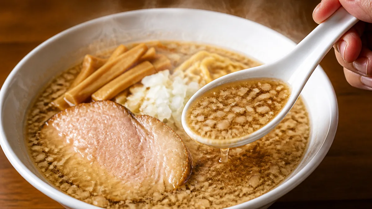 背脂ラーメンのスープを解剖する|煮干し×醤油×背脂が生む「三重奏」の仕組みの解説画像