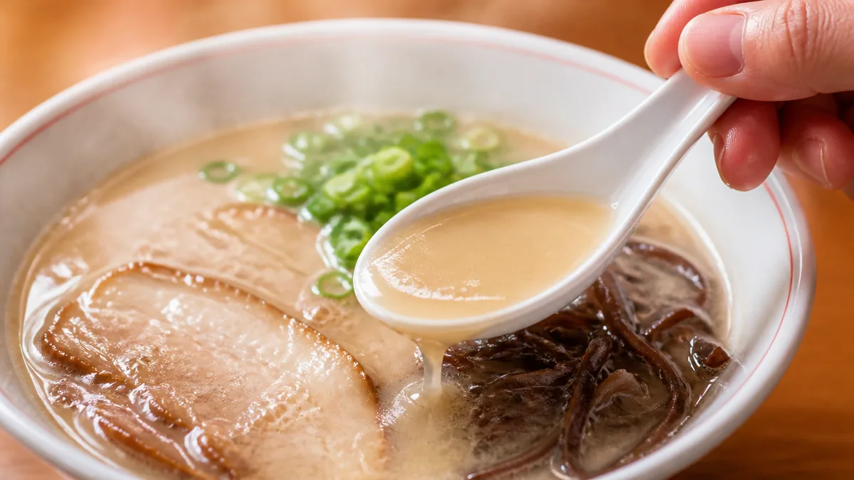 熊本県ラーメンのスープを解剖する｜豚頭骨×鶏ガラが生む「まろやか豚骨」の解説画像