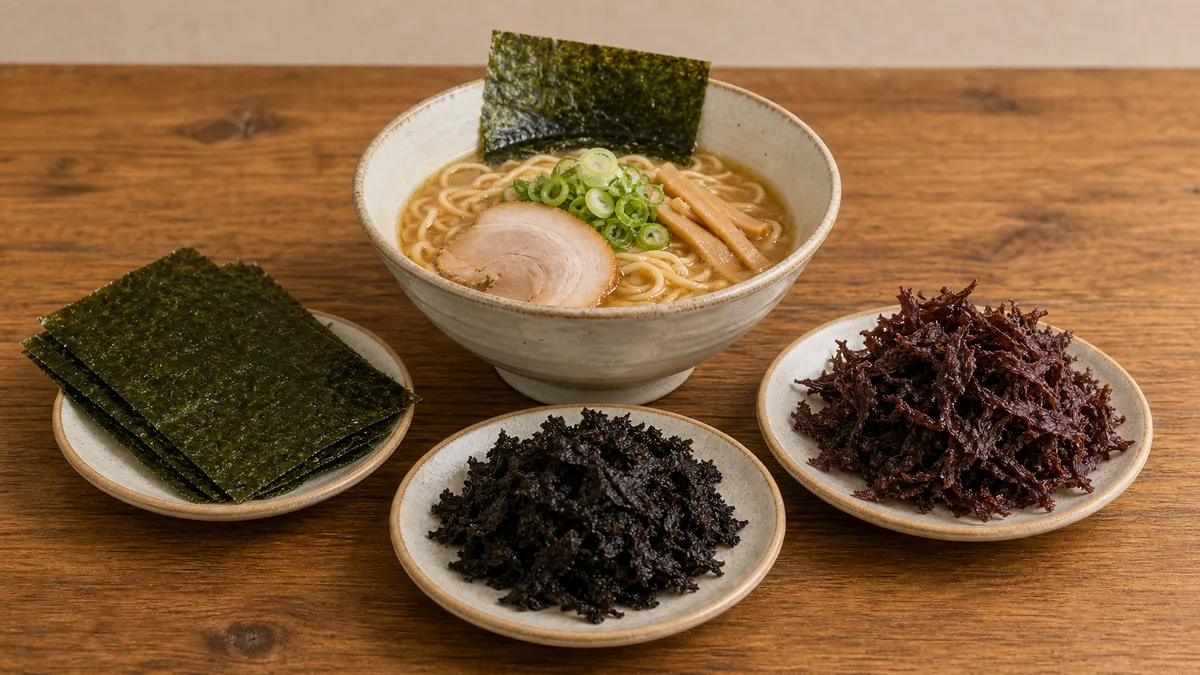 ラーメンのりの種類を知る|板海苔・岩海苔・バラ海苔で何が変わるのかの解説画像