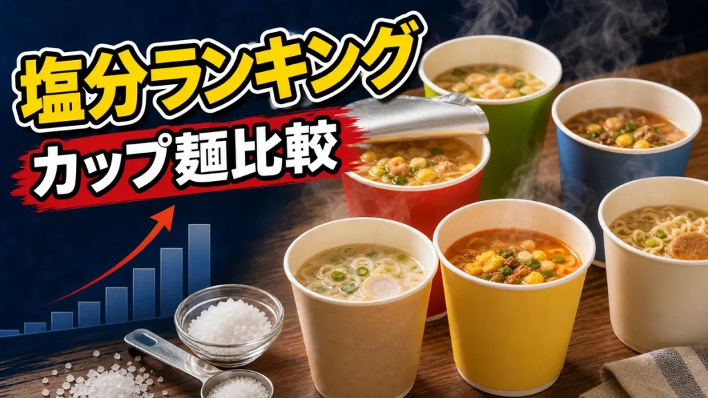 カップラーメンの塩分ランキングが衝撃的｜1食で1日分を超える商品と賢い選び方のアイキャッチ画像