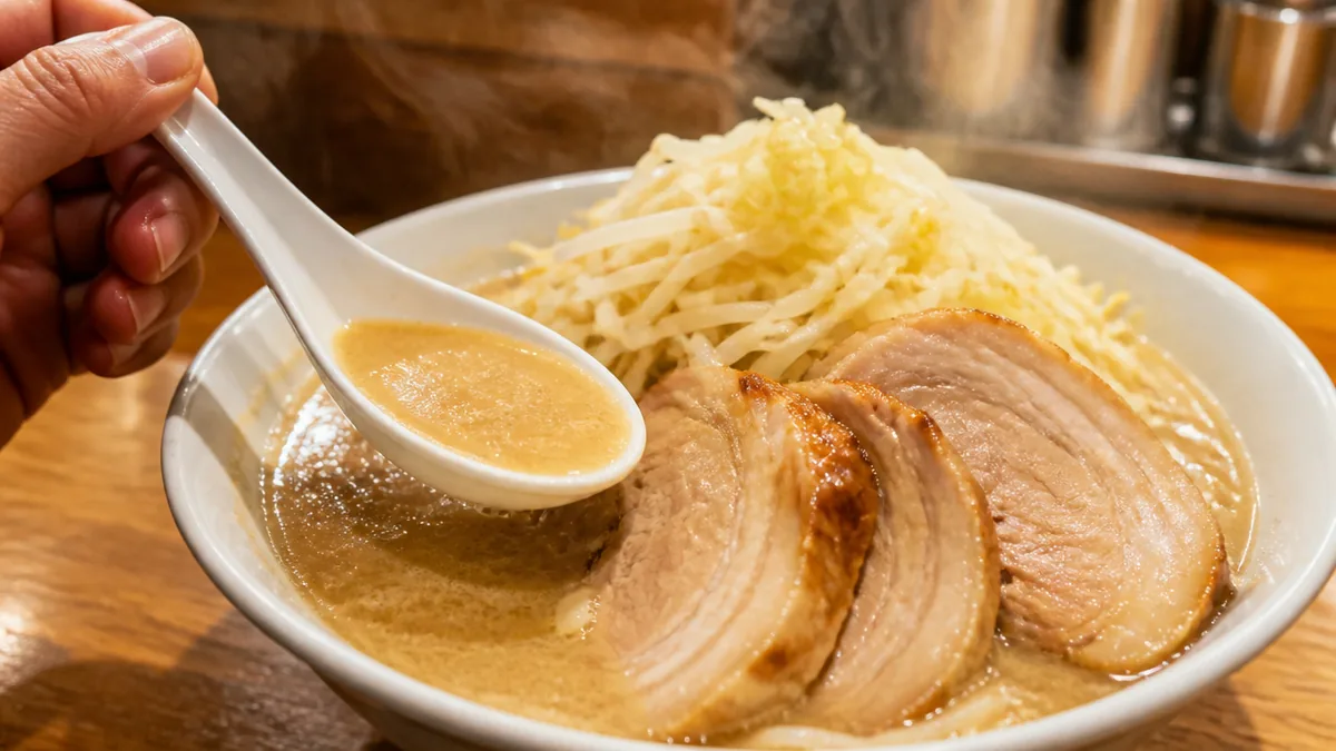 バリ男のラーメンの麺・トッピング・具材を解剖する｜三河屋製麺の特注極太麺の正体の解説画像