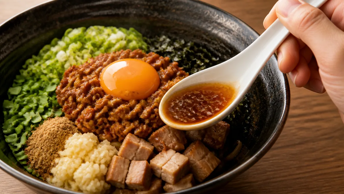 台湾まぜそばの味を決める5つの要素の解説画像