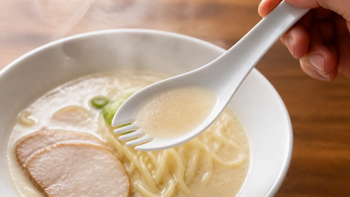 ラーメンフォークの正しい使い方と通の作法の解説画像