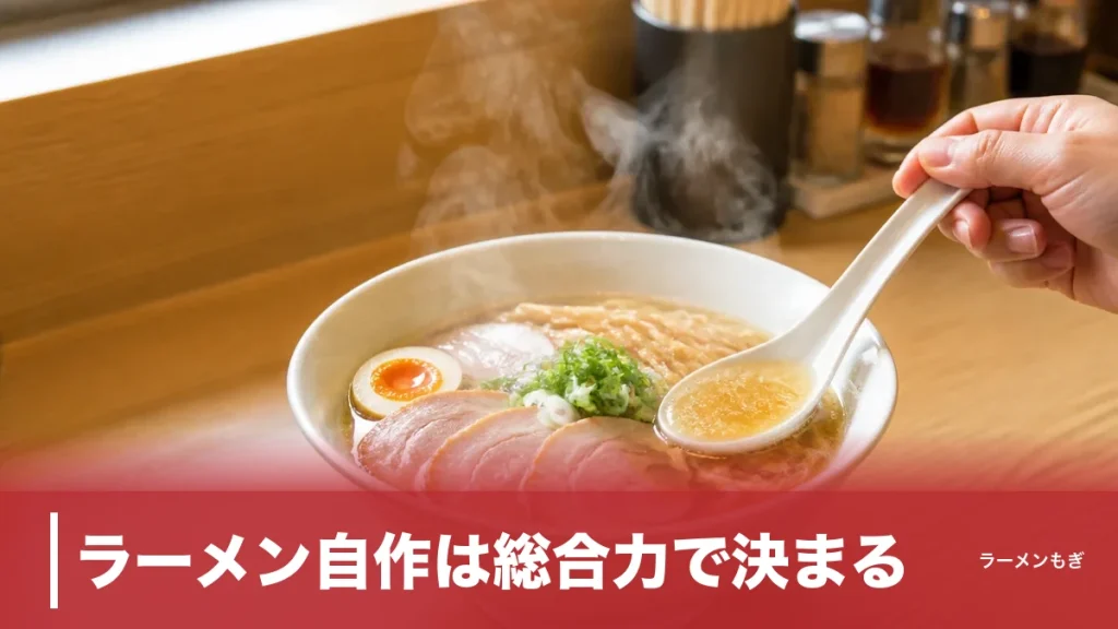ラーメン自作は総合力で決まる｜スープ・タレ・香味油・麺の4層を組み立てる完全ガイドのアイキャッチ画像
