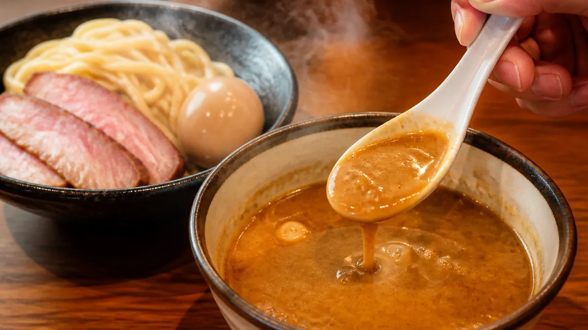 五ノ神製作所の海老つけ麺は、他の濃厚つけ麺と何が違うのかの解説画像