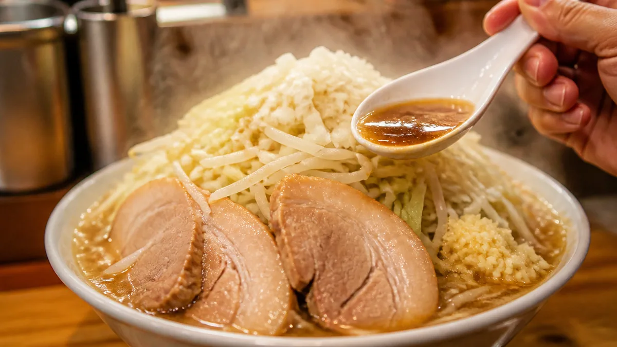 角ふじとはどんなラーメン?野菜の山と刻み玉ねぎが目印の一杯の解説画像